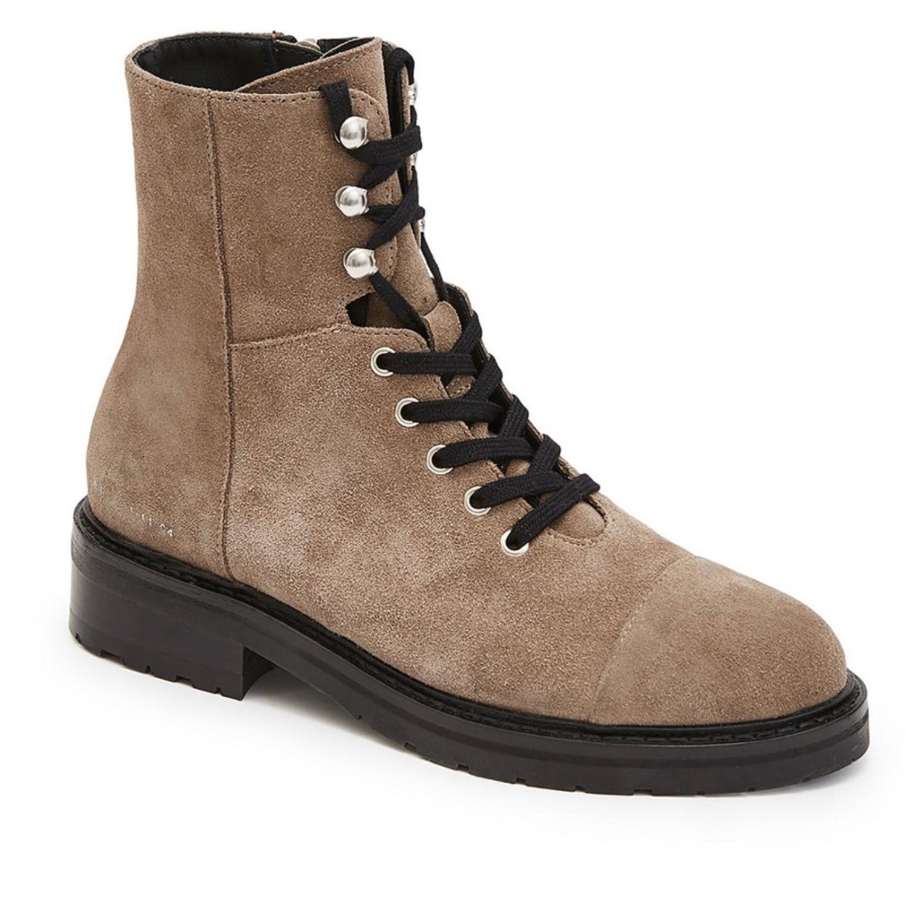 All Saints Dusty Suede Leather  Combat Boots Size 36/6 Light Grey New w/out Box